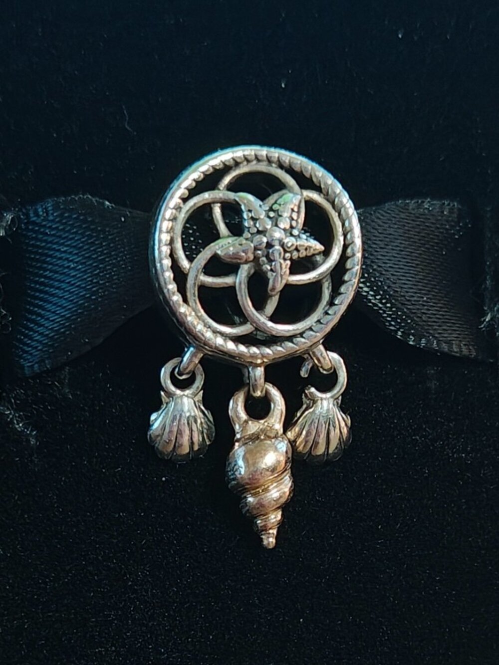Authentic Retired Pandora Seashell Dreamcatcher Charm 788944C00 Sterling Silver